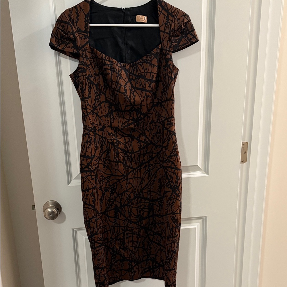 Elegant Brown and Black Women's Dress